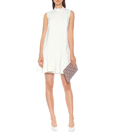 Shop Valentino Wool-blend Dress In White
