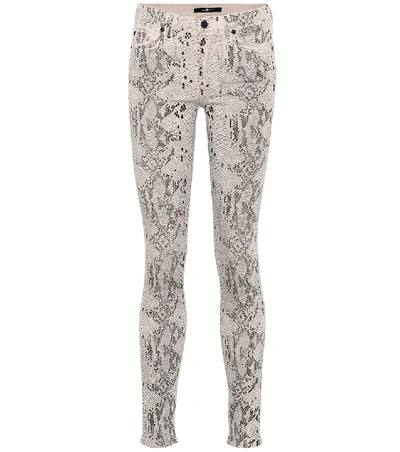 Shop 7 For All Mankind The Skinny Snake-print Jeans In White