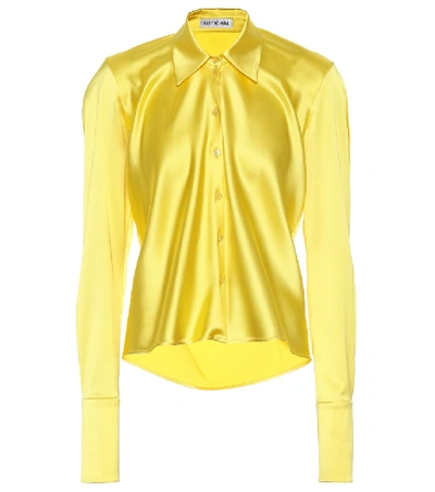 Shop Balenciaga Satin Shirt In Yellow