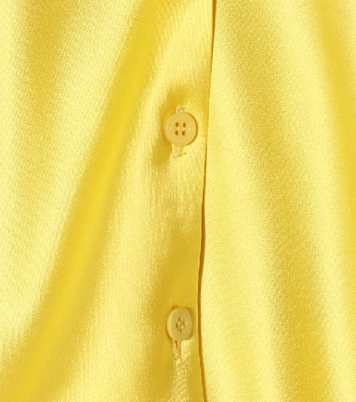 Shop Balenciaga Satin Shirt In Yellow