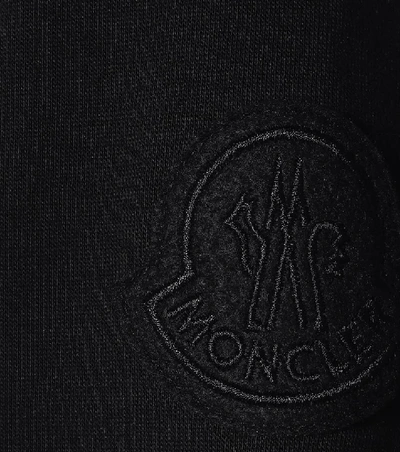 Shop Moncler Cotton-jersey Down Cardigan In Black