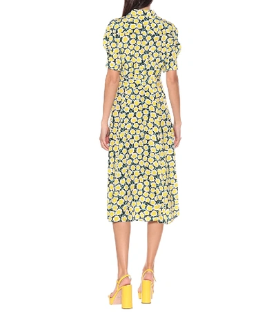 Shop Diane Von Furstenberg Floral Silk Midi Shirt Dress In Multicoloured