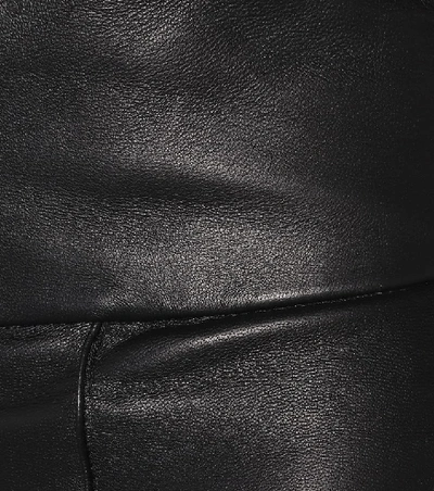 Shop Alexandre Vauthier High-rise Straight Leather Pants In Black