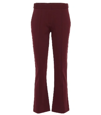 Shop Diane Von Furstenberg Mid-rise Cropped Bootcut Pants In Purple