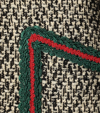 Shop Gucci Tweed Wool Blazer In Multicoloured