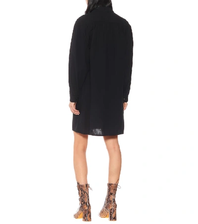 Shop A.p.c. Maria Belted Cotton Shirt Dress In Black