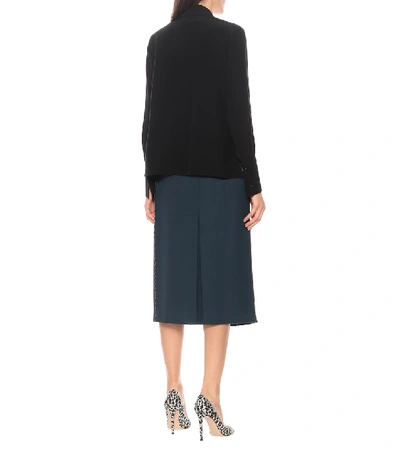 Shop Fendi Silk Crêpe De Chine Blouse In Black