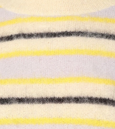 Shop Acne Studios Striped Wool-blend Sweater In Yellow