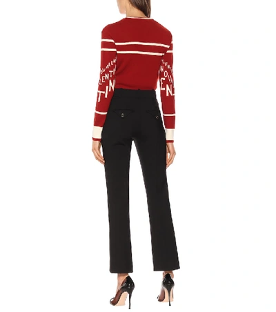 Shop Valentino Cropped Wool-blend Pants In Black