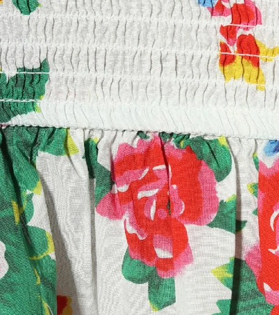 Shop Rhode Anya Floral Cotton Minidress In Multicoloured