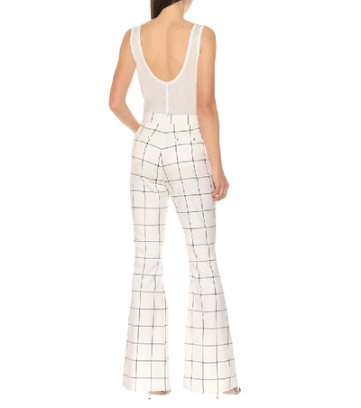 Shop Rebecca Vallance Pierre Checked Flared Pants In White
