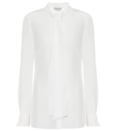 Shop Alexander Mcqueen Silk Blouse In White