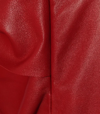 Shop Joseph Renne Leather Midi Skirt In Red