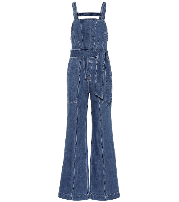 ulla johnson denim jumpsuit