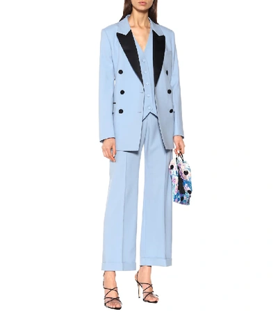 Shop Racil Harry Wool Tuxedo Blazer In Blue