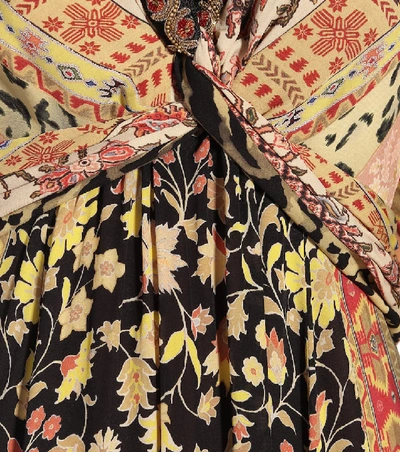 Shop Etro Printed Silk Gown In Multicoloured