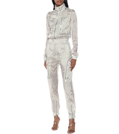 Shop Rick Owens Sateen Jumpsuit In Beige