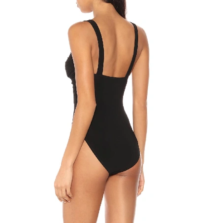 Shop Norma Kamali Twist Mio One-piece Swimsuit In Black