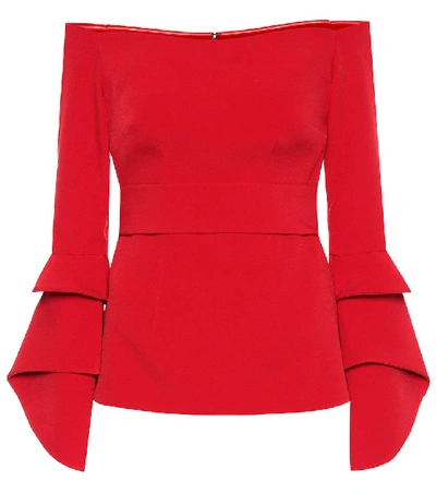 Shop Safiyaa Maleia Crêpe Top In Red