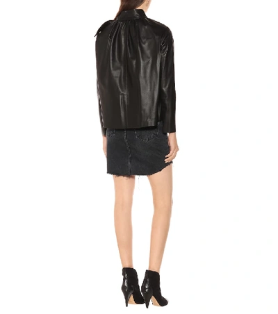 Shop Isabel Marant Chay Leather Shirt In Black