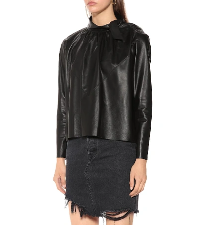 Shop Isabel Marant Chay Leather Shirt In Black