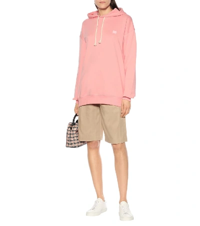 Shop Acne Studios Face Cotton Hoodie In Pink