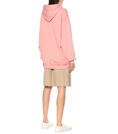 Shop Acne Studios Face Cotton Hoodie In Pink