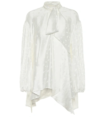 Shop Chloé Silk Jacquard Blouse In White