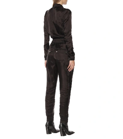 Shop Rick Owens Sateen Jumpsuit In Black