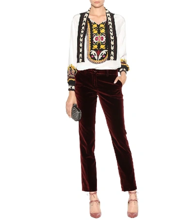 Shop Etro Printed Silk Top In Multicoloured