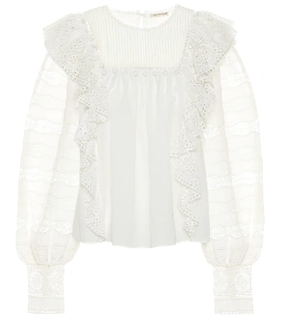 Shop Ulla Johnson Cotton-blend Blouse In White