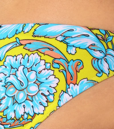 Shop Versace Printed Bikini Bottoms In Multicoloured