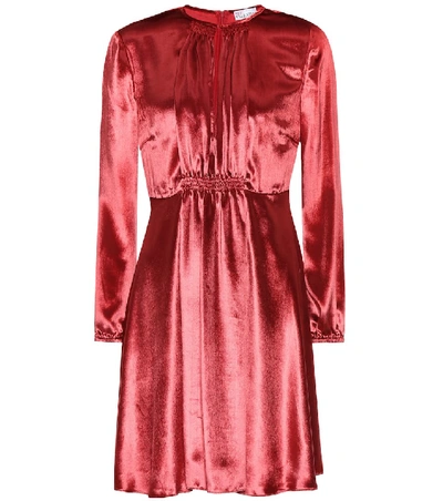 Shop Red Valentino Silk-blend Velvet Minidress In Pink