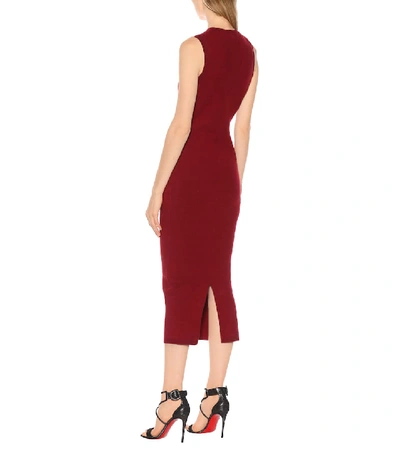 Shop Victoria Beckham Wool-blend Midi Dress In Red