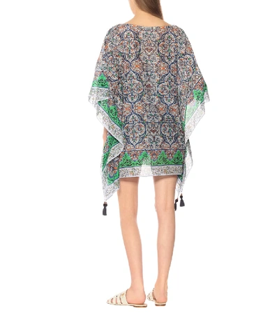Shop Tory Burch Printed Cotton And Silk Kaftan In Multicoloured