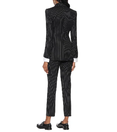 Dolce & Gabbana Pinstriped Single Button Blazer In Black