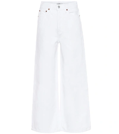 Shop Re/done 60s High-rise Wide-leg Jeans In White