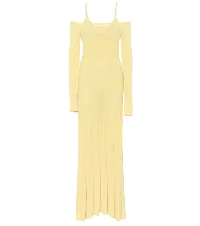 Shop Jacquemus La Robe Maille Valensole Maxi Dress In Yellow