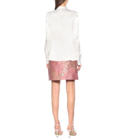 Shop Dolce & Gabbana Silk-satin Blouse In White