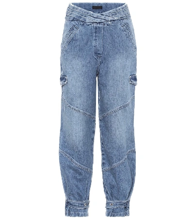 Shop Rta Dallas High-rise Cargo Jeans In Blue