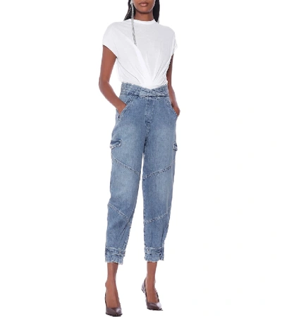 Shop Rta Dallas High-rise Cargo Jeans In Blue