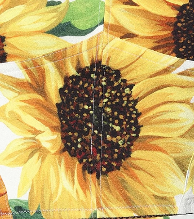 Shop Dolce & Gabbana Sunflower-print Cady Bustier In Yellow