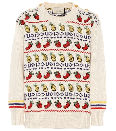 Shop Gucci Wool And Cotton Sweater In White