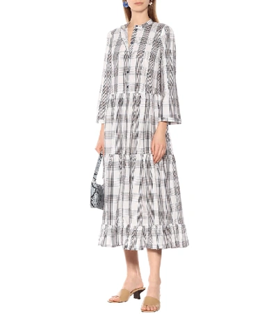 Shop Baum Und Pferdgarten Alexine Checked Cotton Maxi Dress In Multicoloured