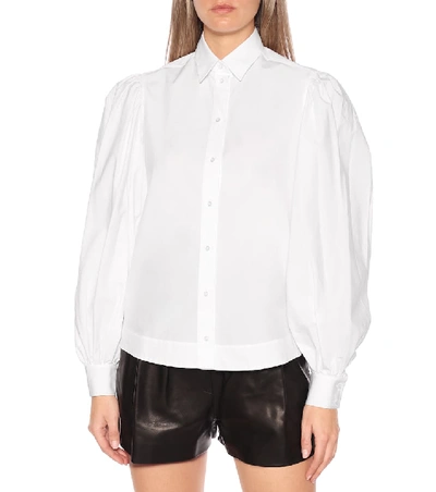 Shop Alaïa Cotton Shirt In White