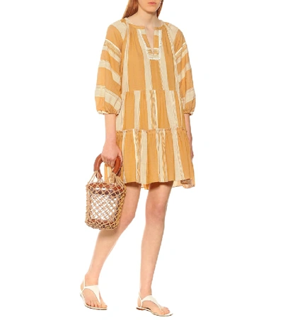 Shop Lemlem Derartu Cotton Mini Tunic Dress In Orange