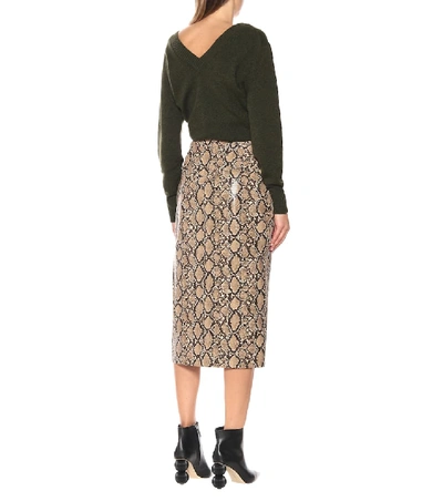 Shop Johanna Ortiz El Poema De La Selva Faux Leather Skirt In Beige