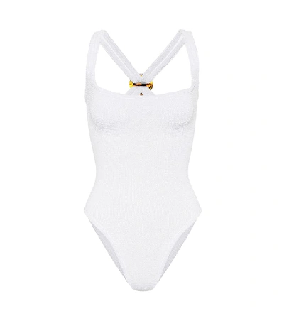 Shop Hunza G Zora Swimsuit In White