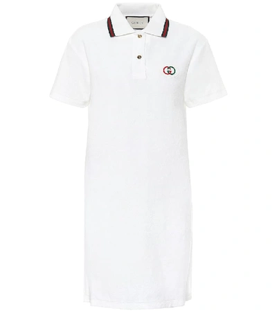Shop Gucci Cotton Piqué Shirt Dress In White