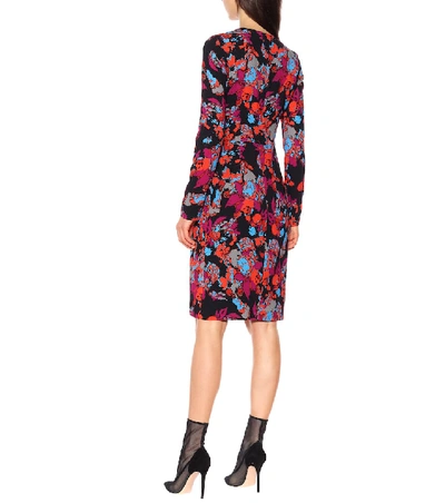 Shop Givenchy Printed Midi Dress In Multicoloured
